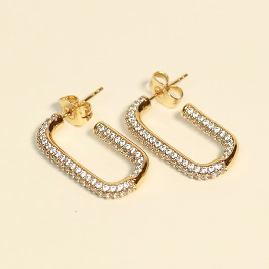 Rectangle zirconia earrings
