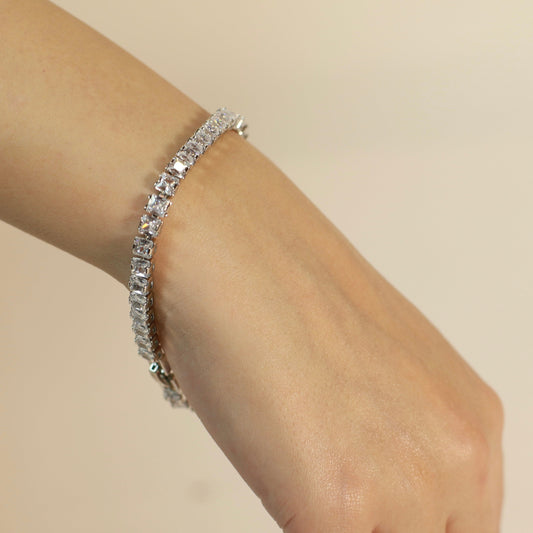 Silver zirconia tennis bracelet
